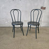 Pair of Black All Metal Bistro Chairs