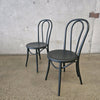 Pair of Black All Metal Bistro Chairs