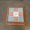 Vintage Small Wood Tile Top Table