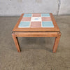 Vintage Small Wood Tile Top Table