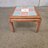 Vintage Small Wood Tile Top Table