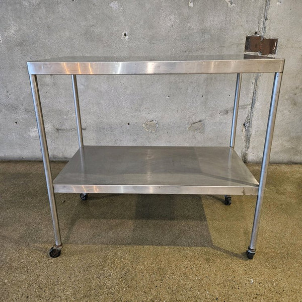 Vintage Stainless Steel Rolling Medical Table