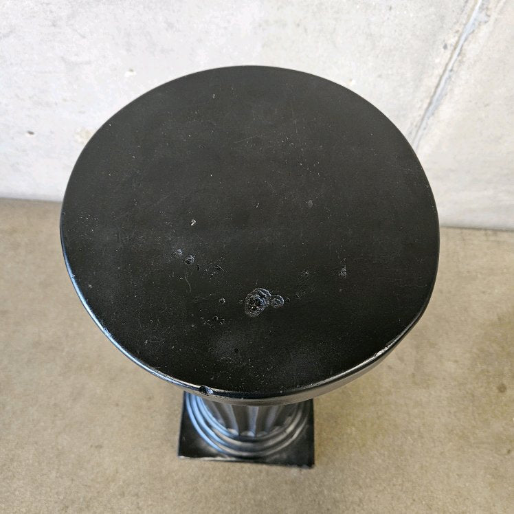 Tall Black Heavy Plaster Classic Display Column Pillar