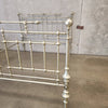 Antique Italian Queen Sz Steel and Pewter Clad Bed Frame