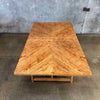 1970s Vintage Pecan Wood Dining Table w/ Two (2) Leaves