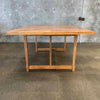 1970s Vintage Pecan Wood Dining Table w/ Two (2) Leaves