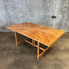 1970s Vintage Pecan Wood Dining Table w/ Two (2) Leaves