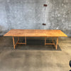 1970s Vintage Pecan Wood Dining Table w/ Two (2) Leaves