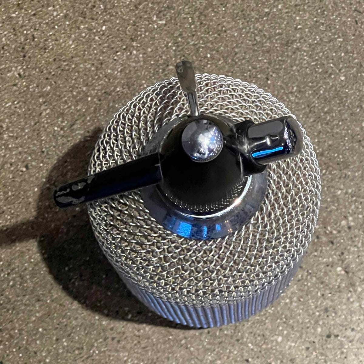 Beaumont Glass Soda Syphon - Aluminum Mesh Exterior
