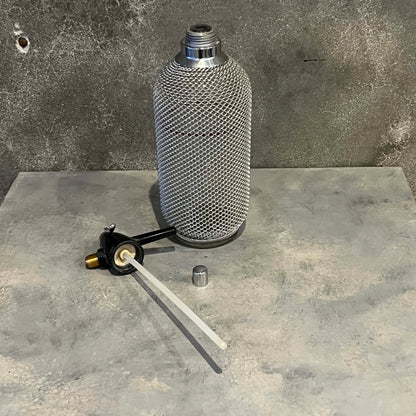 Beaumont Glass Soda Syphon - Aluminum Mesh Exterior