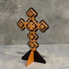 Hand Painted Wooden Coptic Cross w/ Stand