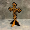Hand Painted Wooden Coptic Cross w/ Stand