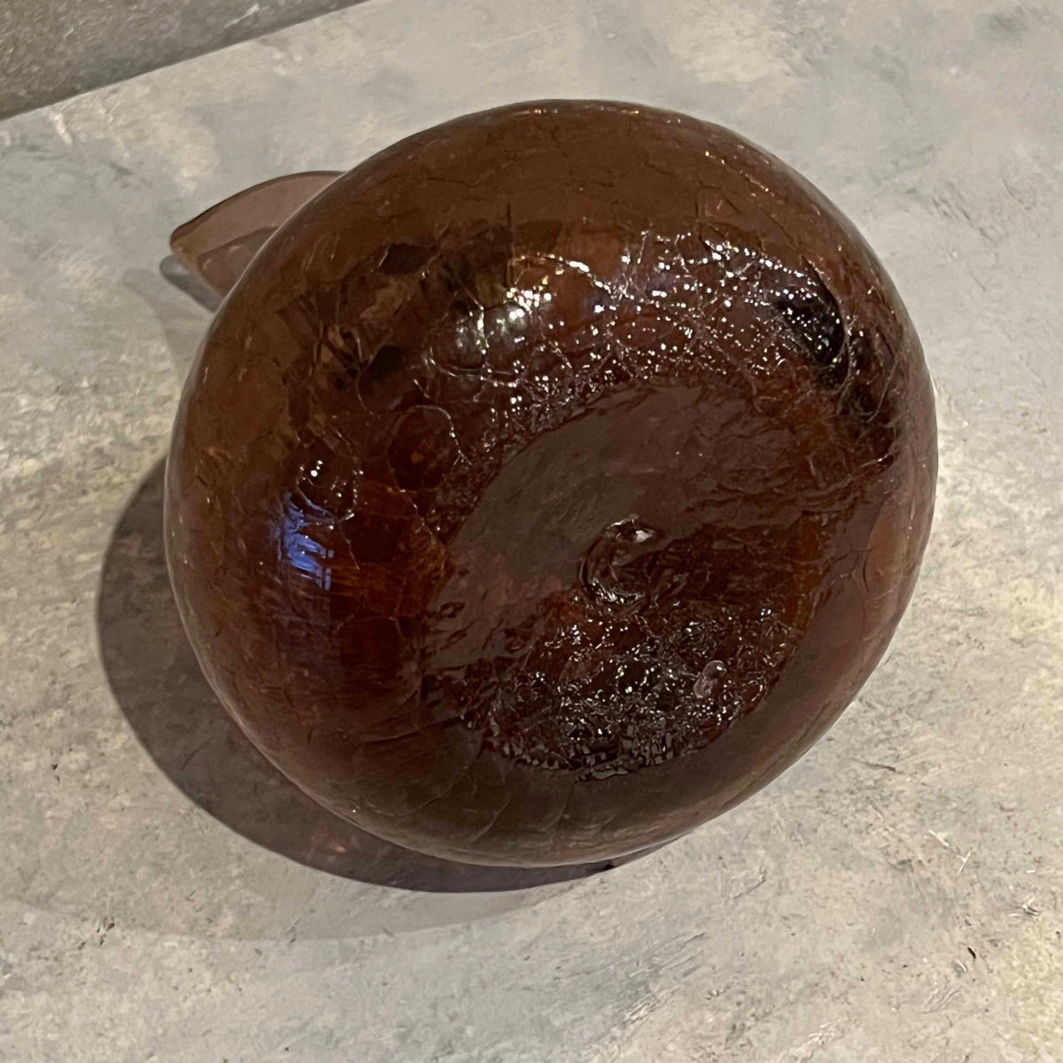 Vintage Crackle Glass Pitcher in the Style of Blenko