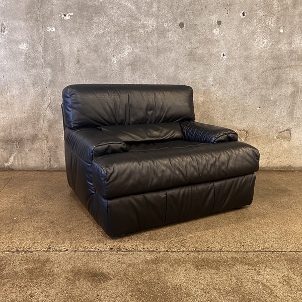 Italian Black Leather Chair