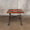 California Tile Table Iron & Wood Base
