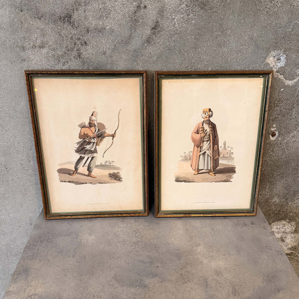 Set of Twelve (12) Military Costume of Turkey Framed Prints