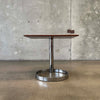 Mid Century Modern Walnut/Chrome Side Table