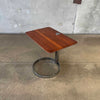 Mid Century Modern Walnut/Chrome Side Table