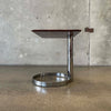 Mid Century Modern Walnut/Chrome Side Table
