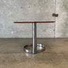 Mid Century Modern Walnut/Chrome Side Table