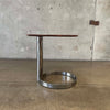 Mid Century Modern Walnut/Chrome Side Table