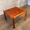 Square Wood Dining Table in Double Basket Weave Parquetry