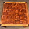 Square Wood Dining Table in Double Basket Weave Parquetry