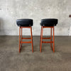 Pair of Teak Counter Height Barstools - Made in Denmark
