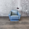 Post Modern Blue Leather Lounge Chair