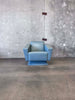 Post Modern Blue Leather Lounge Chair