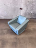 Post Modern Blue Leather Lounge Chair