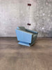 Post Modern Blue Leather Lounge Chair
