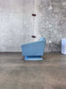 Post Modern Blue Leather Lounge Chair