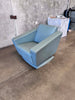 Post Modern Blue Leather Lounge Chair