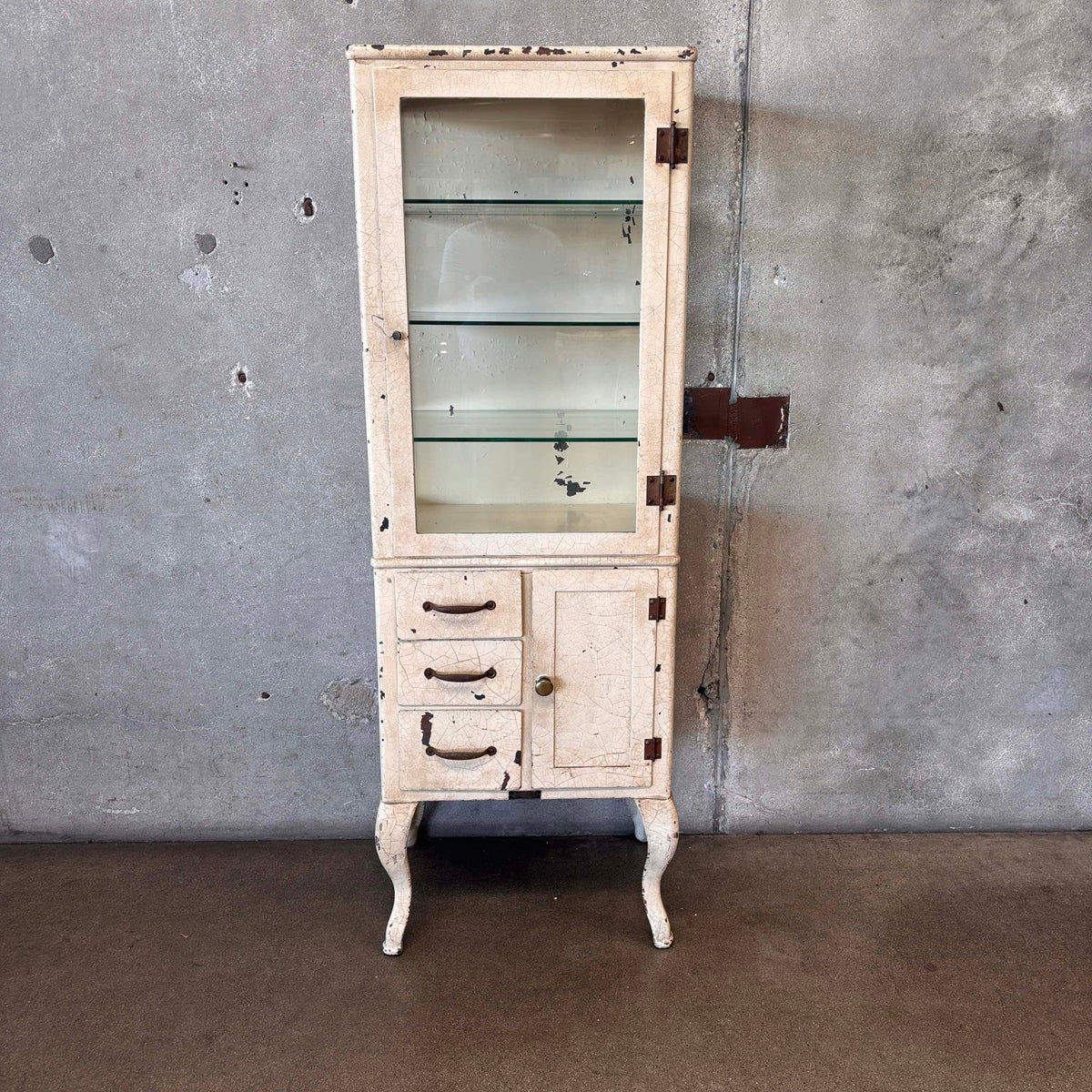 1920s Vintage Locking Doctor Medical Cabinet