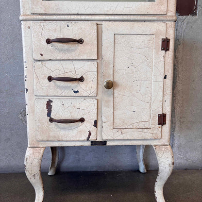 1920s Vintage Locking Doctor Medical Cabinet
