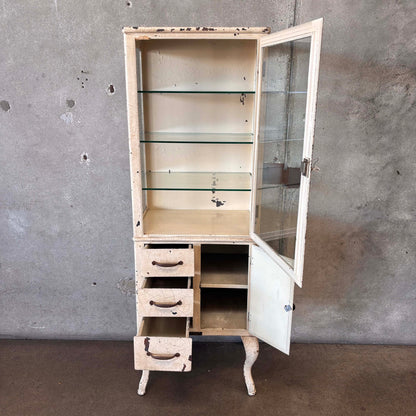 1920s Vintage Locking Doctor Medical Cabinet