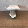 Vintage Post Modern Coffee Table. Glass And Faux Marble
