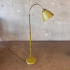 Mid Century Green And Gold Gooseneck Floor Lamp