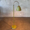 Mid Century Green And Gold Gooseneck Floor Lamp