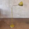 Mid Century Green And Gold Gooseneck Floor Lamp