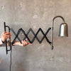 Solid Steel Studio Crafted Wall Mount Scissor Lamp