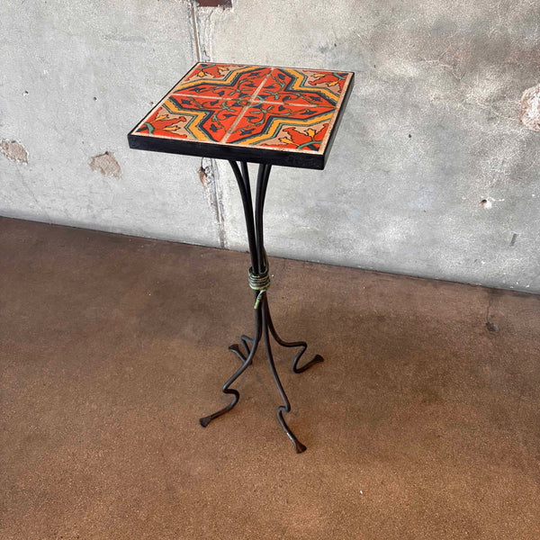 Tall California Tile Table With Iron Base