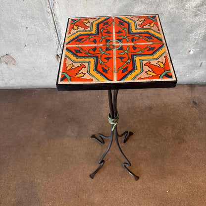 Tall California Tile Table With Iron Base