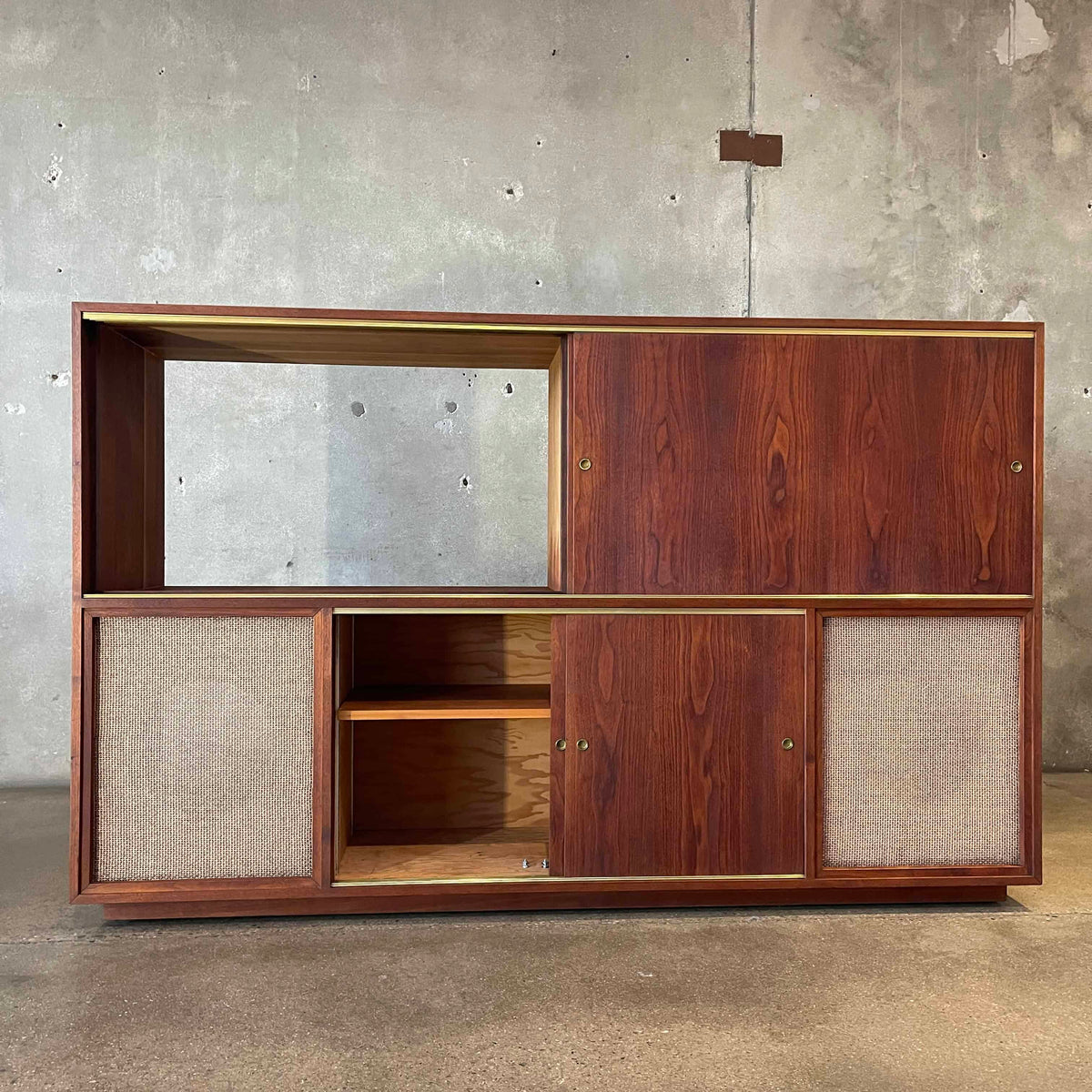 Mid Century Modern Walnut Stereo Cabinet