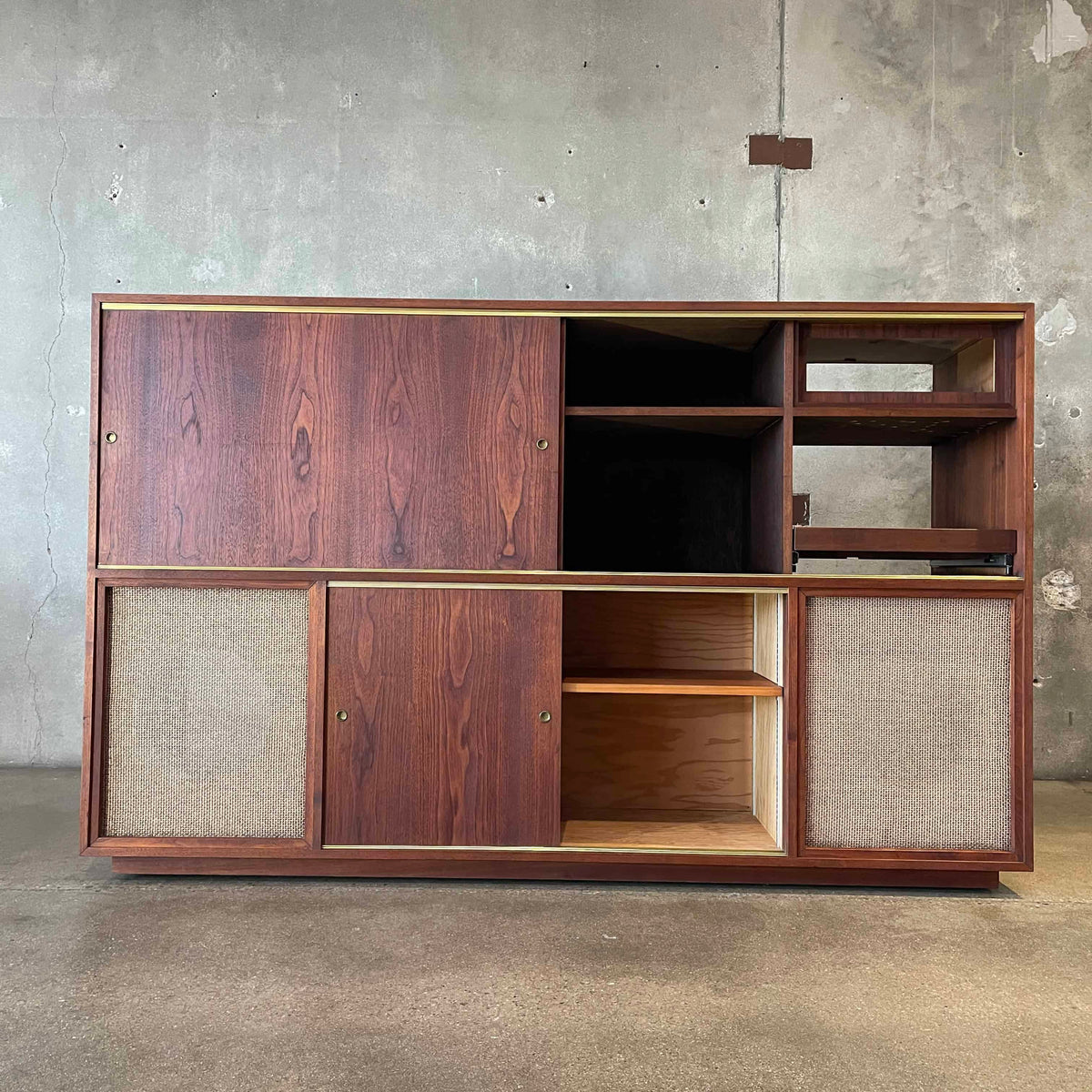 Mid Century Modern Walnut Stereo Cabinet