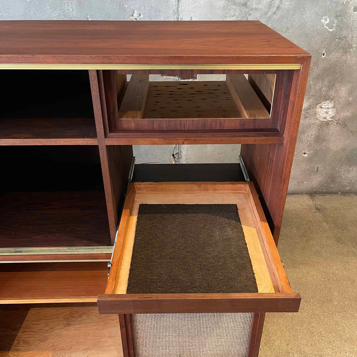 Mid Century Modern Walnut Stereo Cabinet