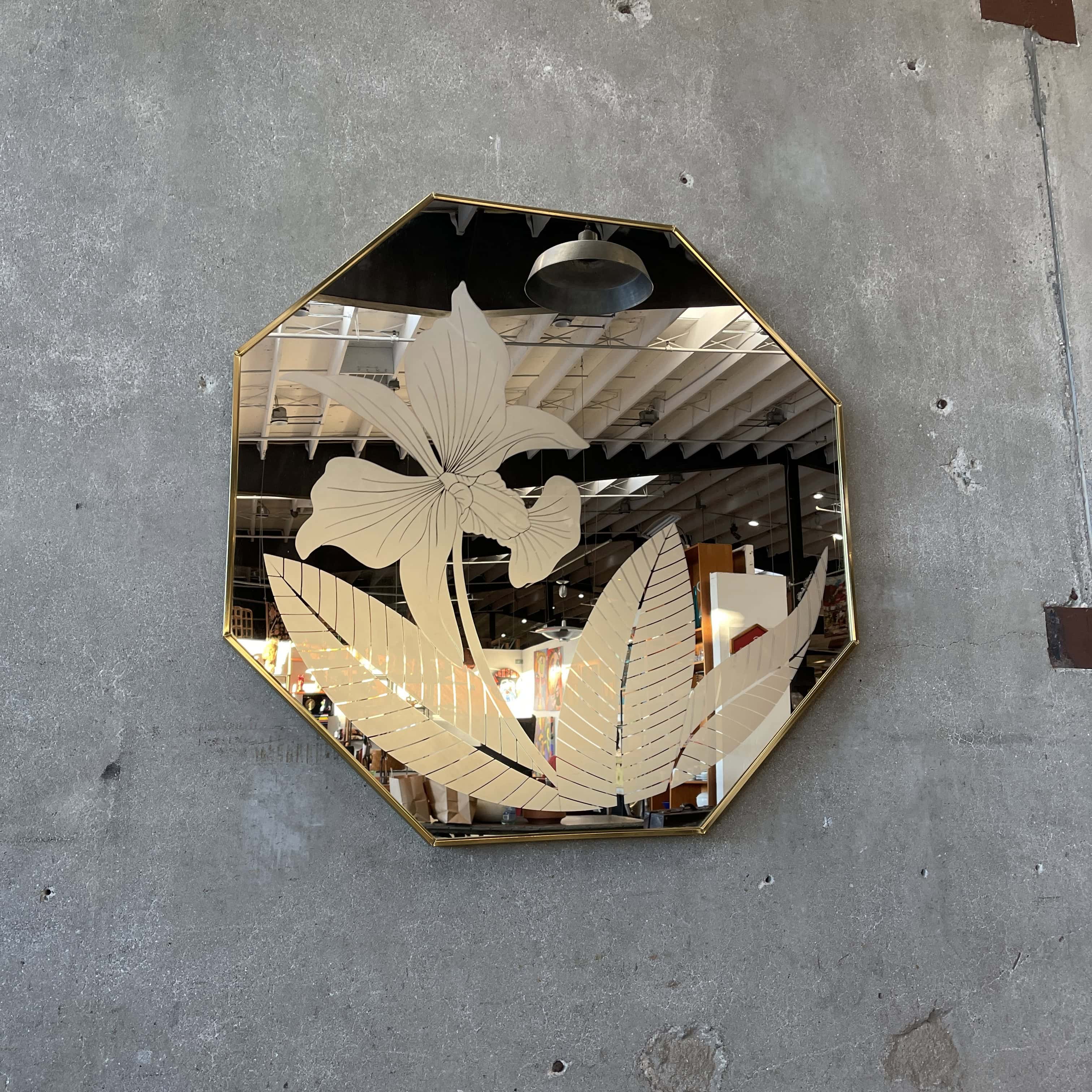 『WINDSOR ART』ウィンザーアート ウォールミラー 鏡 RWmis64 Mid Century Modern Windsor Art Octagon Gold Frame Mirror