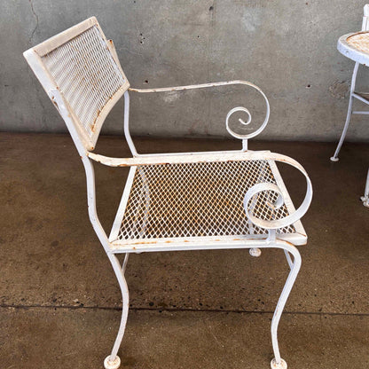 Mid Century Modern Steel Patio Table & Four Chairs