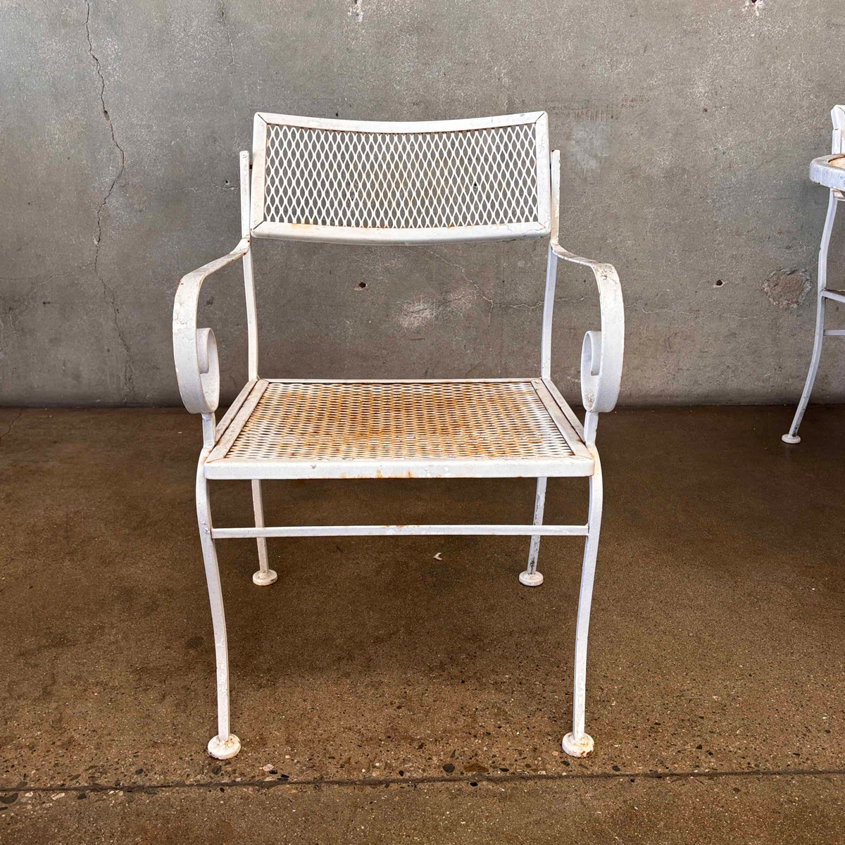 Mid Century Modern Steel Patio Table & Four Chairs